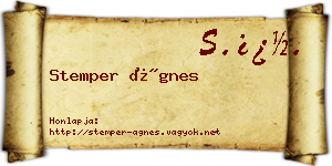 Stemper Ágnes névjegykártya